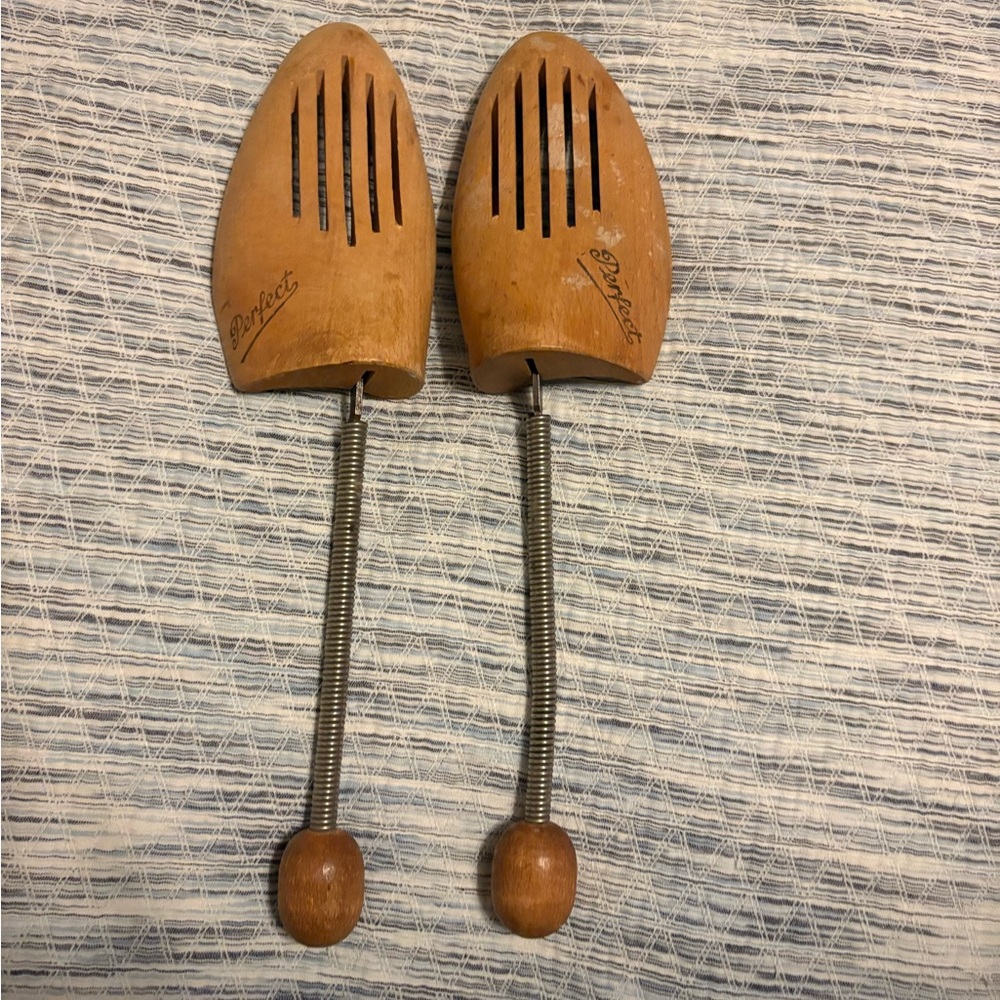 Wooden Shoe Trees with Metal Springs